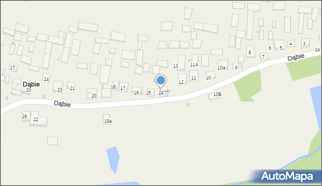 Dąbie, Dąbie, 14, mapa Dąbie