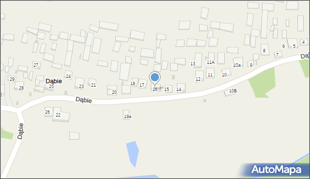 Dąbie, Dąbie, 16, mapa Dąbie