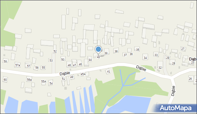 Dąbie, Dąbie, 42, mapa Dąbie