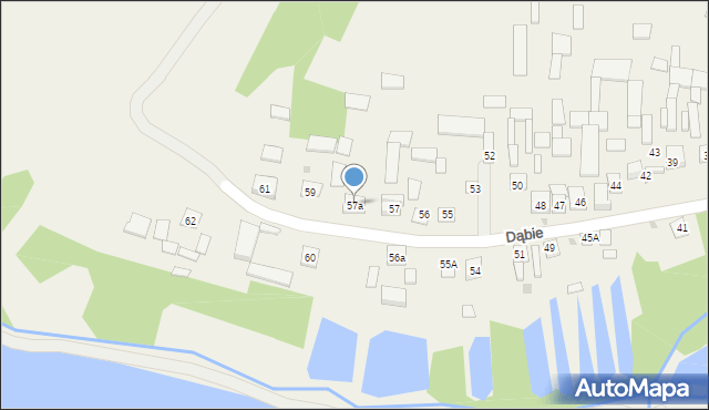 Dąbie, Dąbie, 57a, mapa Dąbie