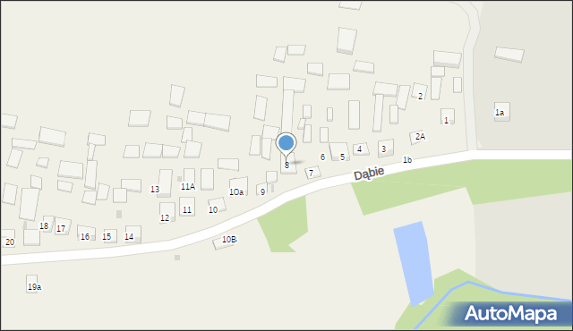 Dąbie, Dąbie, 8, mapa Dąbie