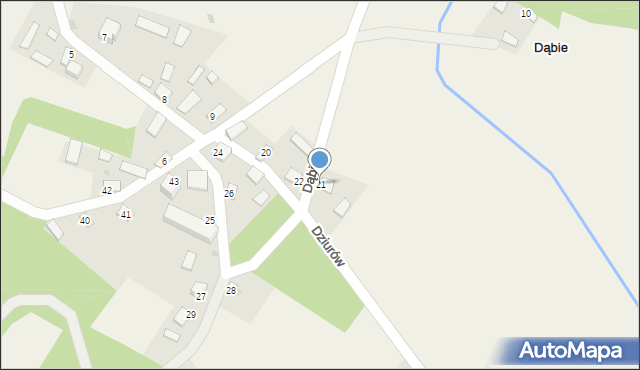 Dąbie, Dąbie, 21, mapa Dąbie