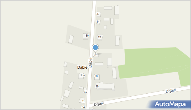 Dąbie, Dąbie, 37, mapa Dąbie
