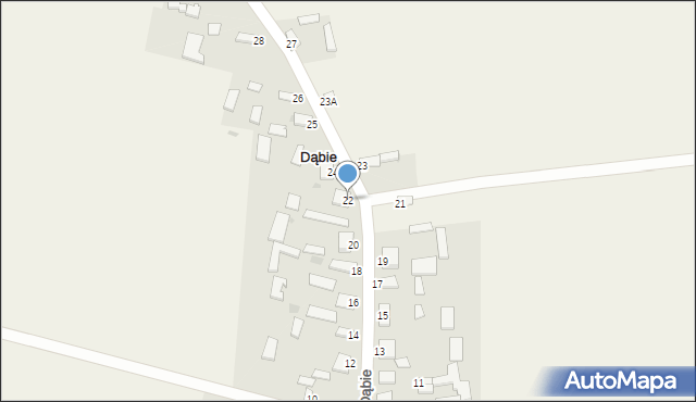 Dąbie, Dąbie, 22, mapa Dąbie