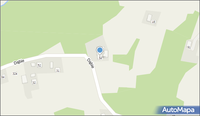 Dąbie, Dąbie, 34, mapa Dąbie