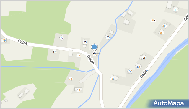 Dąbie, Dąbie, 70, mapa Dąbie