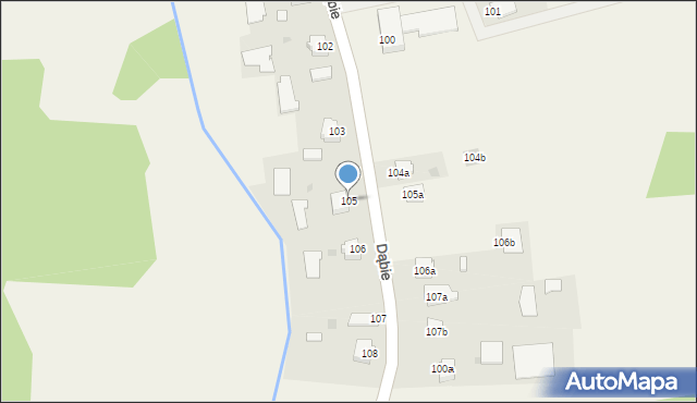 Dąbie, Dąbie, 105, mapa Dąbie