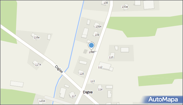 Dąbie, Dąbie, 109b, mapa Dąbie