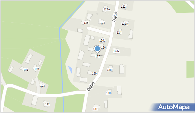 Dąbie, Dąbie, 127, mapa Dąbie