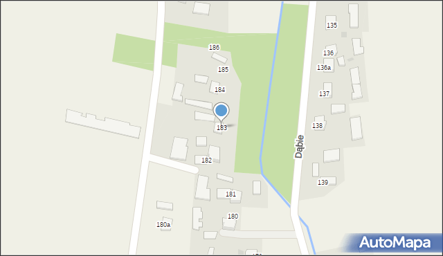 Dąbie, Dąbie, 183, mapa Dąbie