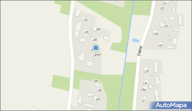 Dąbie, Dąbie, 187a, mapa Dąbie