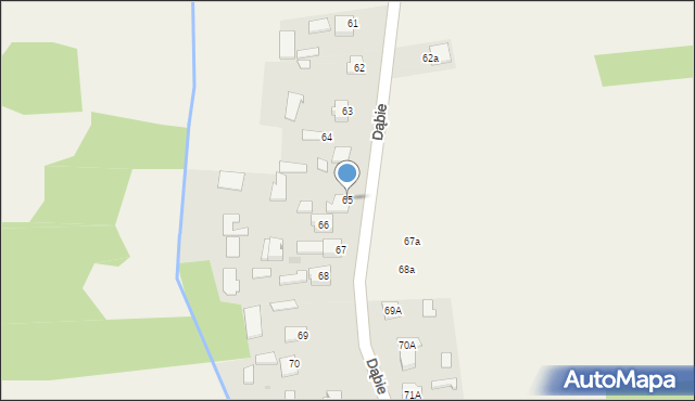 Dąbie, Dąbie, 65, mapa Dąbie