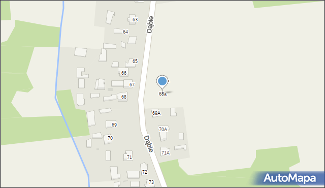 Dąbie, Dąbie, 68a, mapa Dąbie