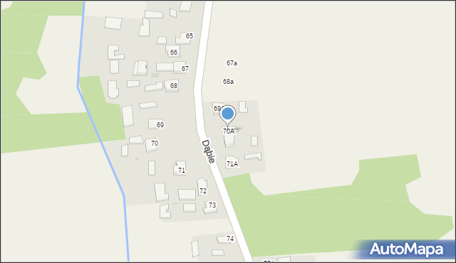 Dąbie, Dąbie, 70A, mapa Dąbie