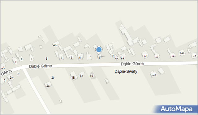 Dąbie, Dąbie, 8, mapa Dąbie