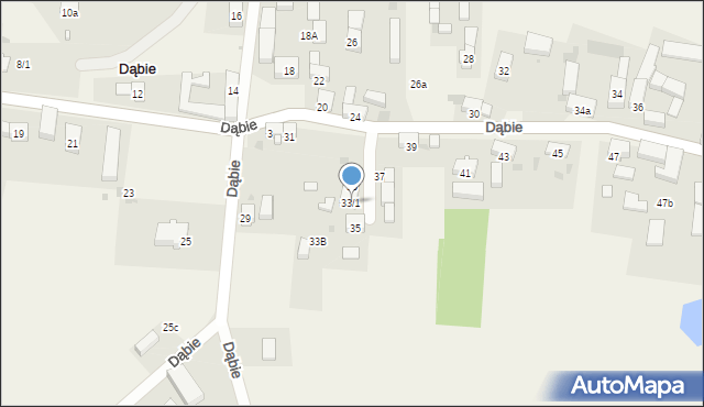 Dąbie, Dąbie, 33/1, mapa Dąbie