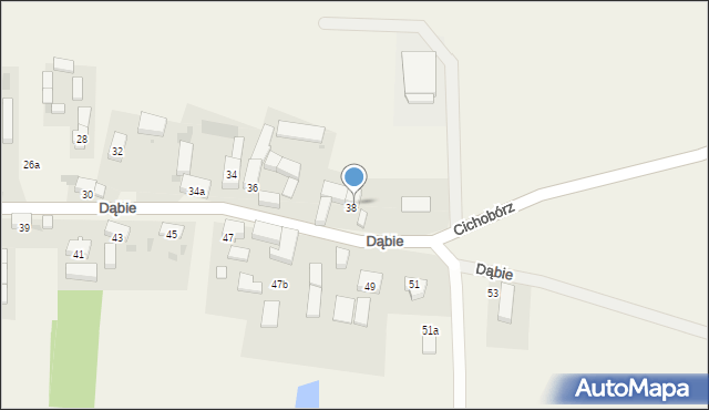 Dąbie, Dąbie, 40, mapa Dąbie