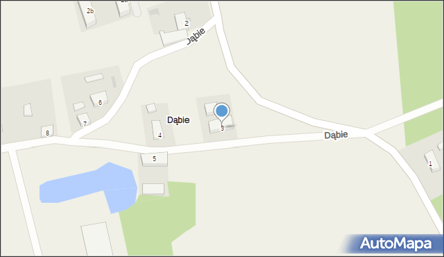 Dąbie, Dąbie, 3, mapa Dąbie