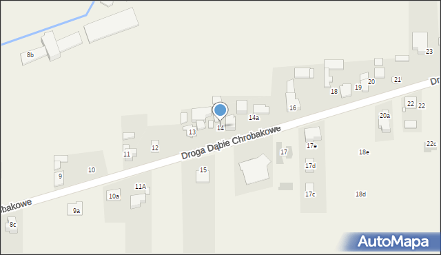 Dąbie Chrobakowe, Dąbie Chrobakowe, 14, mapa Dąbie Chrobakowe