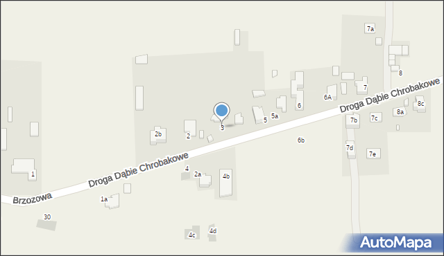 Dąbie Chrobakowe, Dąbie Chrobakowe, 3, mapa Dąbie Chrobakowe