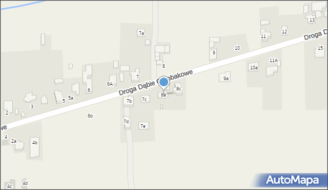 Dąbie Chrobakowe, Dąbie Chrobakowe, 8a, mapa Dąbie Chrobakowe