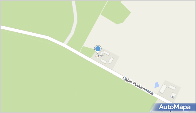 Dąbie Poduchowne, Dąbie Poduchowne, 9, mapa Dąbie Poduchowne