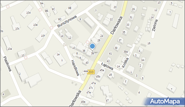 Dąbki, Darłowska, 34, mapa Dąbki
