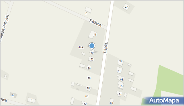 Dąbków, Dąbka Stanisława, gen., 50, mapa Dąbków