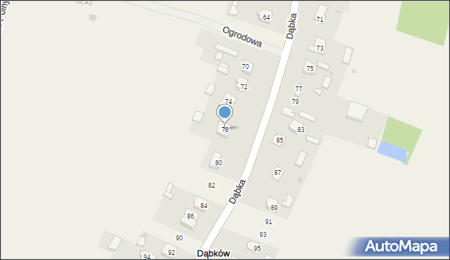 Dąbków, Dąbka Stanisława, gen., 78, mapa Dąbków