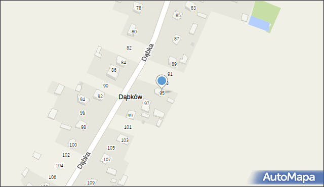 Dąbków, Dąbka Stanisława, gen., 95, mapa Dąbków