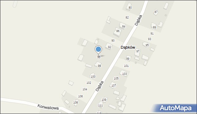 Dąbków, Dąbka Stanisława, gen., 96, mapa Dąbków