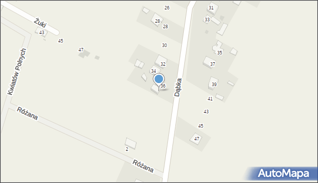 Dąbków, Dąbków, 30, mapa Dąbków