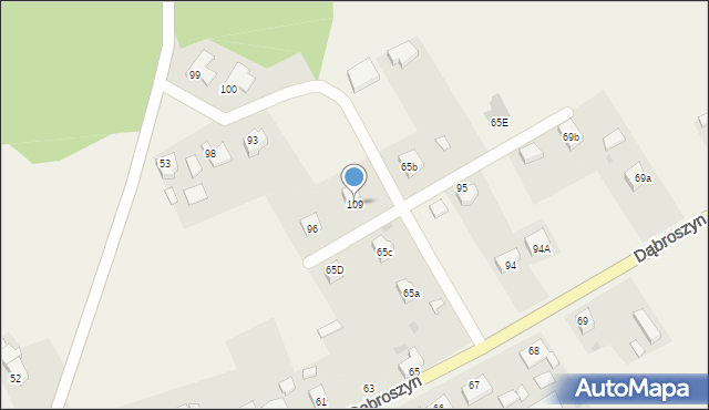Dąbroszyn, Dąbroszyn, 109, mapa Dąbroszyn