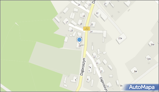 Dąbroszyn, Dąbroszyn, 13, mapa Dąbroszyn