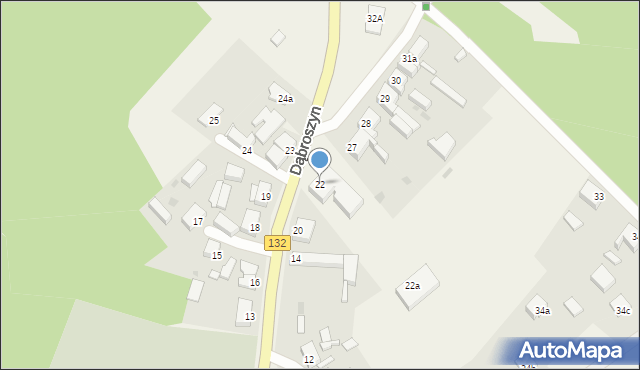 Dąbroszyn, Dąbroszyn, 22, mapa Dąbroszyn