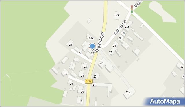 Dąbroszyn, Dąbroszyn, 23, mapa Dąbroszyn