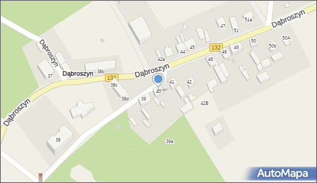 Dąbroszyn, Dąbroszyn, 40, mapa Dąbroszyn