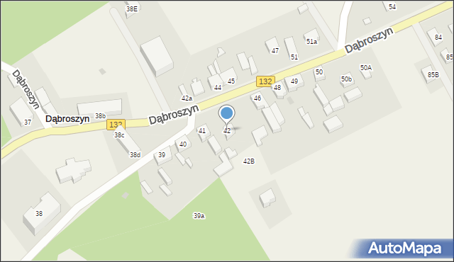 Dąbroszyn, Dąbroszyn, 42, mapa Dąbroszyn