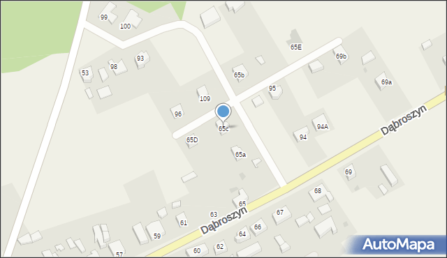 Dąbroszyn, Dąbroszyn, 65c, mapa Dąbroszyn