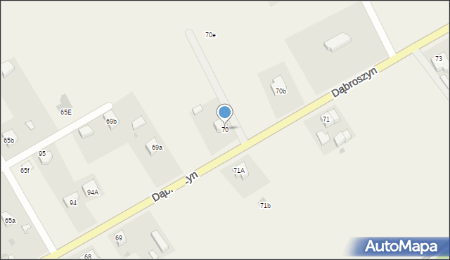 Dąbroszyn, Dąbroszyn, 70, mapa Dąbroszyn