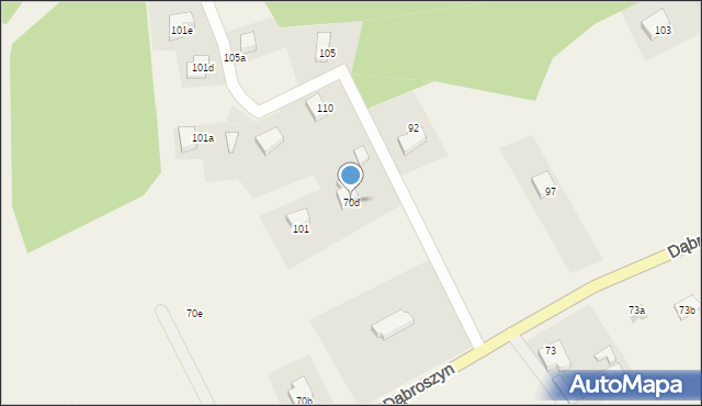 Dąbroszyn, Dąbroszyn, 70d, mapa Dąbroszyn