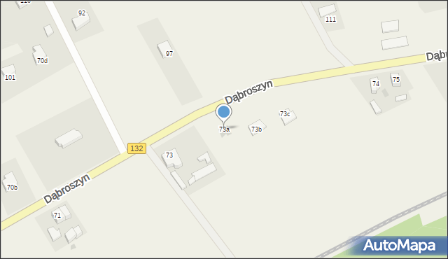 Dąbroszyn, Dąbroszyn, 73a, mapa Dąbroszyn