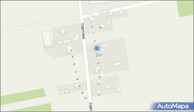 Dąbrowa, Dąbrowa, 13, mapa Dąbrowa