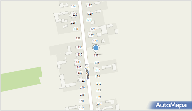 Dąbrowa, Dąbrowa, 133, mapa Dąbrowa