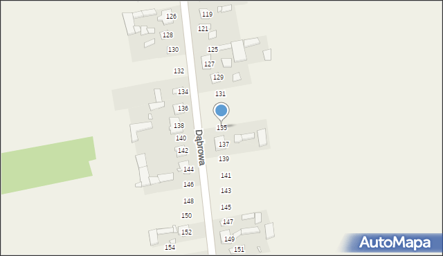 Dąbrowa, Dąbrowa, 135, mapa Dąbrowa