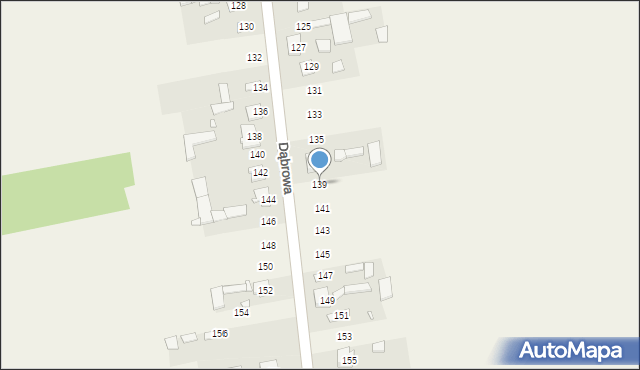 Dąbrowa, Dąbrowa, 139, mapa Dąbrowa