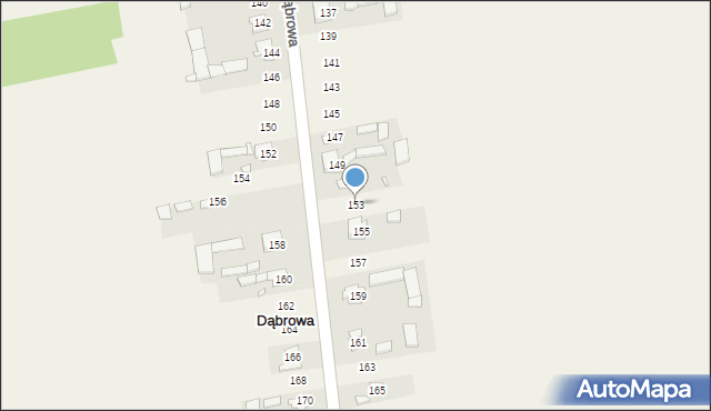 Dąbrowa, Dąbrowa, 153, mapa Dąbrowa