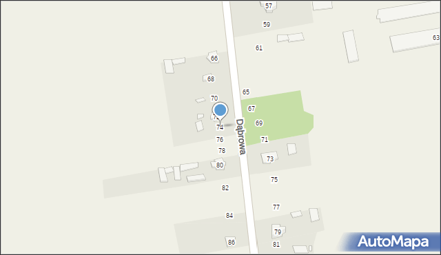 Dąbrowa, Dąbrowa, 74, mapa Dąbrowa
