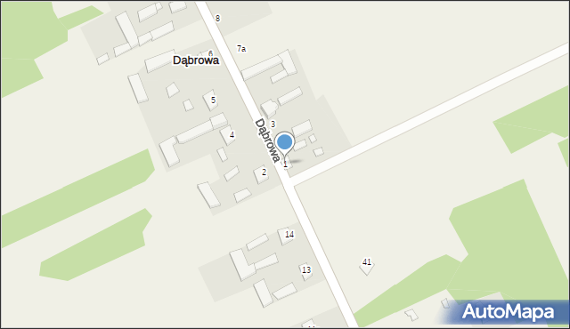 Dąbrowa, Dąbrowa, 1, mapa Dąbrowa