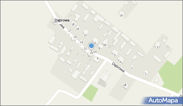 Dąbrowa, Dąbrowa, 11, mapa Dąbrowa